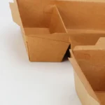 YBLPAK Kraft Paper Bento Box High Quality Food Grade Disposable 2 Compartment Boxes Custom Logo Recycled Materials for Takeaways - 画像 (5)