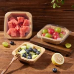 YBLPAK 10oz Octagon Paper Bowls Disposable Food Containers with Lids Disposable Salad Box for Diet Salad Ice Cream Yogurt Cookie