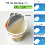 YIBAILI 449mL Disposable Food Grade Biodegradable Compostable Paper Cup with PE Coating for Instant Noodles – Image 4