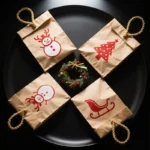 Custom Christmas Kraft Paper Shopping Bag Gift Craft Packaging Paper Twisted Handle Bags with Christmas Festival Logo – Image 6