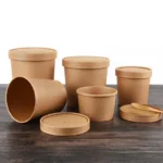 Disposable Fast Food Packaging Take Away Container Paper Soup Cup/ Paper Noodle Cup With Lid - 画像 (2)