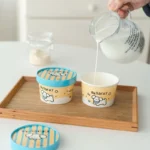 Xiamen Craft Paper Disposable Ice Cream Cups & Dessert Bowls Recyclable Waterproof Customized Logo for Sundae Frozen Yogurt Soup - Image 2