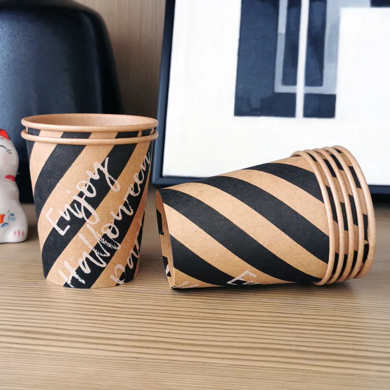 H582576ce0c6b45b1adb56e1dbde0f9d09.webp YIBAILI Hot Sale Eco Friendly Paper Coffee Cups Disposable 8oz Single Wall Kraft Paper Cups Custom Logo Leak Proof for Hot Drink – Image 1