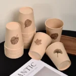 YBLPAK Wholesale 8oz Single Wall Biodegradable Eco-Friendly Craft Paper Cup with Custom Logo for Beverages Disposable Coffee Cup - Image 4
