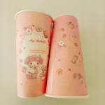 YBLPAK Eco Friendly Co-Branded Custom Milk Tea Cups Pink Printing Single Wall Paper Coffee Cup with Lid for Cafe Bubble Tea Shop – Image 3