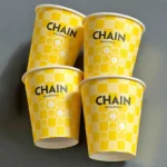YBLPAK Hot Sale Yellow Smile Design Biodegradable Single Wall PE Coat Paper Cups for Coffee Milk Tea Disposable 12oz Custom Logo – Image 2