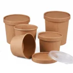 Soup and Frozen Dessert Ice Cream Container with Vented Flat Lid 12oz Take Out Cup with Lid for Soup and Ice Cream – Image 4