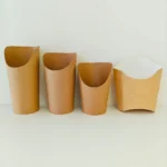 Xiamen Most Popular 12oz Biodegradable Brown Kraft Paper Cups Disposable Single Wall Shape for French Fry Charcuterie Cake Crepe – Image 2