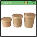 Disposable  Paper Cup  Packaging Food Container Kraft Paper Soup Cup with Lid - Image 2