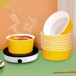 High-Capacity Induction-Heatable Paper Bowl Disposable Custom Logo Kraft Food Packaging for Ramen Soup Salad Retail