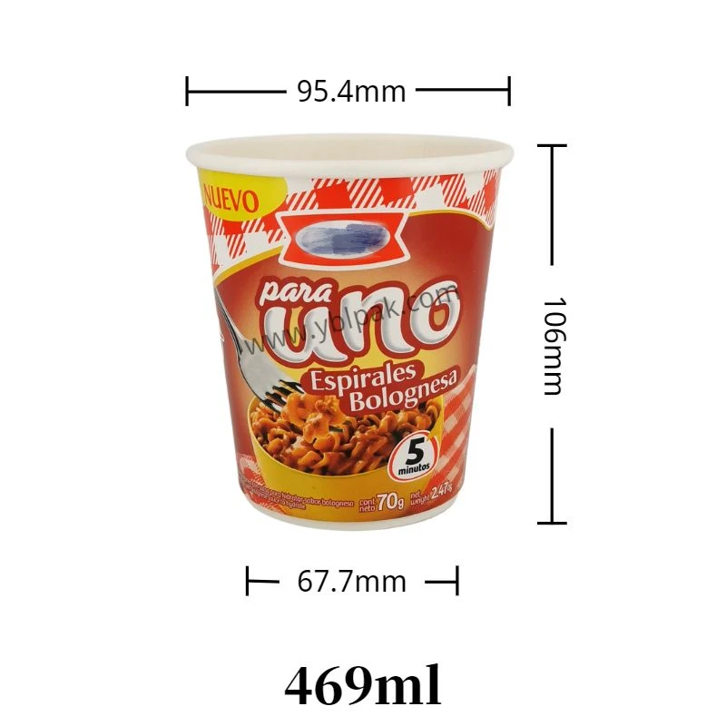 H634dbdc5bead4731b4e82f1df06d3c9fk.webp YBLPAK Disposable 469ml Double Wall Noodle Cup with Sealing Lid and Plastic Fork Paper Container for Snack Jelly Mashed Potatoes - Image 1