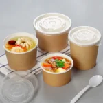 Custom Printed Eco-Friendly Biodegradable Craft Paper Sauce Cup Small Food Grade PLA Coating Soup Bowls for Individual Use