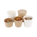 Factory Wholesale Paper Kraft Soup Cup Custom Printed Disposable Takeaway Hot Soup Bowls