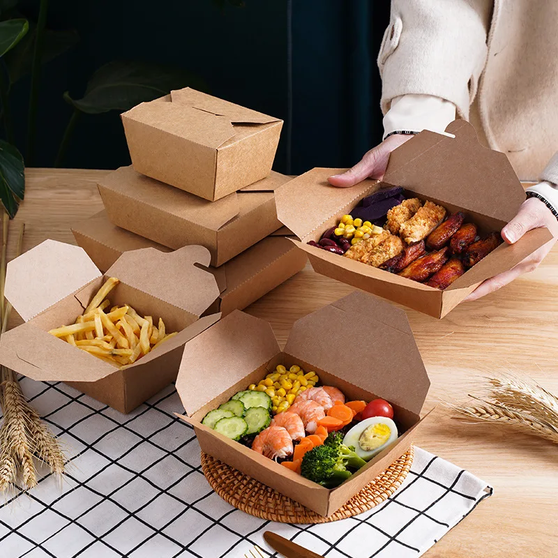 H6a2d5c8bd8af48fa9667163cd40c2b41R.webp Disposable Fast Food Take Out Packaging Box 26oz Kraft Paper Food Grade Recyclable Lunch Box with Embossing for Sushi and Noodle - 画像 (1)