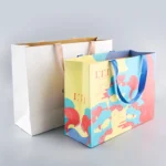 Paper Bags Clothes Clothing Wedding Reusable Custom logo Low Price Shopping Kid's Gift Bucket Easter Bags With Rabbit Ears