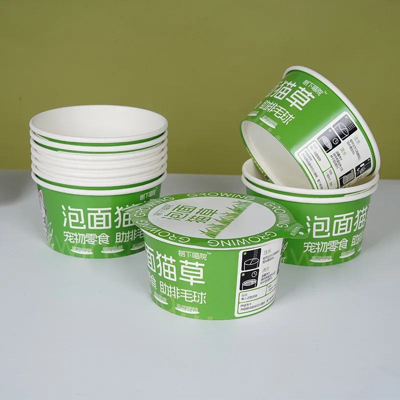 H6bab71ce9ac54f14a2786729ef35ec6fO.webp YBLPAK Eco Friendly Paper Petgrass Bowl Disposable Pet Food Container for Catgrass Dog Food Treats Meat Strips Nutritional Paste – Image 1