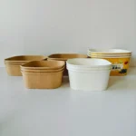 Xiamen Biodegradable 500ml 750ml Disposable Kraft Paper Square Lunch Bowl with Lid Waterproof Food Grade for Salad Sushi & Snack - 画像 (6)