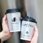 YBLPAK Eco-Friendly 8oz 12oz 16oz 20oz Double Wall Brushed Silver Paper Cups Insulated for Hot Coffee Boba Tea Wine Beer Tequila – Image 2
