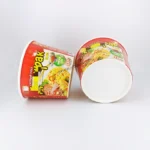 YBLPAK Factory Direct 1065ml Double Wall Paper Noodle Bowls Waterproof Oilproof Disposable Instant Food Cups with Lids and Forks – Image 2