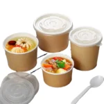 High Quality Container Bowl Food Vented Pp With Lid Pla Lined Paper Biodegradable Soup Cup