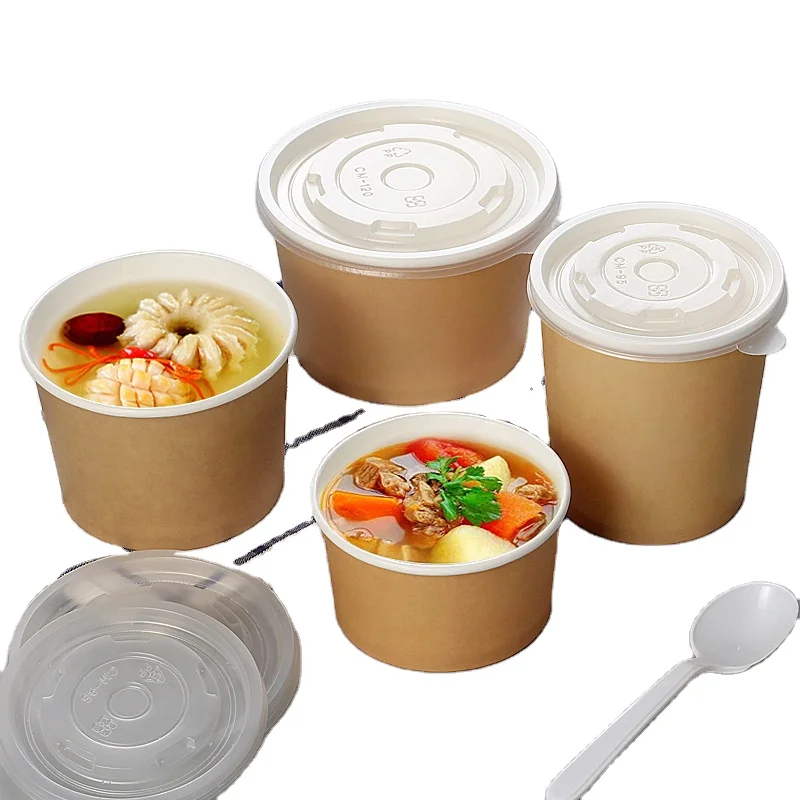 H7360ee6d23834ef59f8dec5b9d5cd3d0T.webp High Quality Container Bowl Food Vented Pp With Lid Pla Lined Paper Biodegradable Soup Cup - Image 1