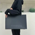 BTO Wholesale White Printed Boutique Matte Black Small Paper Bags for Jewelry - Image 5