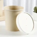 Xiamen PLA Coated Kraft Paper Soup Cup Custom Size With PP Paper Lid Compostable Hot Food Takeout Containers for Noodle Porridge - Imagen 3
