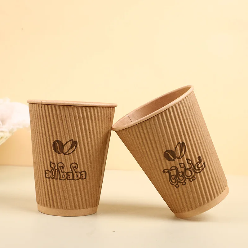 H7e2f4222962945f0b3e96e77dd3c6846k.webp YBLPAK Biodegradable Ripple Wall 4oz 8oz 10oz 12oz 16oz Craft Paper Cups with Lids for Takeaway Hot Drinks for Coffee Milk Water – Image 1
