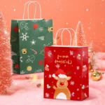 Customized Christmas Gift Paper Bag Christmas Gift Packaging Bag Candy apple Handle/Shopping Bag Creative Large-capacity - Imagen 3