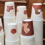 YBLPAK Cute Cartoon Polka Dot Pony Design Paper Coffee Cups Single Wall Disposable Paper Cups for Hot/Cold Drinks Water Soda Tea - Image 4