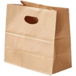 Natural Recyclable Brown Kraft Paper Bags Takeout Tote Gift Food Service Bags with Die Cut Handles - 画像 (5)