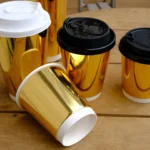 YBLPAK 8oz 12oz 16oz Double Wall Insulated Gold Foil Luxury Elegant Heat Retaining Disposable Paper Coffee Cups for Premium Cafe - Image 3