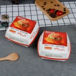 YBLPAK Custom Logo Eco-Friendly Mini Burger Boxes Clamshell Food Containers Hinged Lid Paper Takeout Boxes for Snack Finger Food