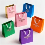 Luxury Art Paper Bag with Handle Custom Logo Embossed and Screen Printed for Premium Packaging of Clothing and Socks – Image 3