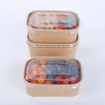 Disposable 500ml 750ml 1000ml 1300ml  Food Packing Rectangular Paper Containers Eco Friendly Square Paper Bowl - 画像 (6)