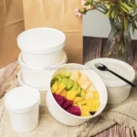 Odm/oem Bol En Papier Round Brown Biodegradable Eco-friendly Take Away Salad Fast Kraft Edible Packaging Bowl - Imagen 2