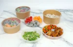 Wholesale Disposable Square Round Paper Cup Free Sample Take Away Paper Container Salad Bowls - Imagen 4