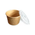 Eco Food Packaging Disposable Biodegradable Take Away 16oz Soup Cup Hot Soup Container Kraft Paper Soup Bowl with Lid – Image 5