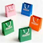 Luxury Art Paper Bag with Handle Custom Logo Embossed and Screen Printed for Premium Packaging of Clothing and Socks – Image 2