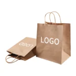 32*11*25 cm 130g Wholesale Custom Printed Brand Bolsa De Papel White Brown Kraft Gift Shopping Paper Bag - 画像 (4)