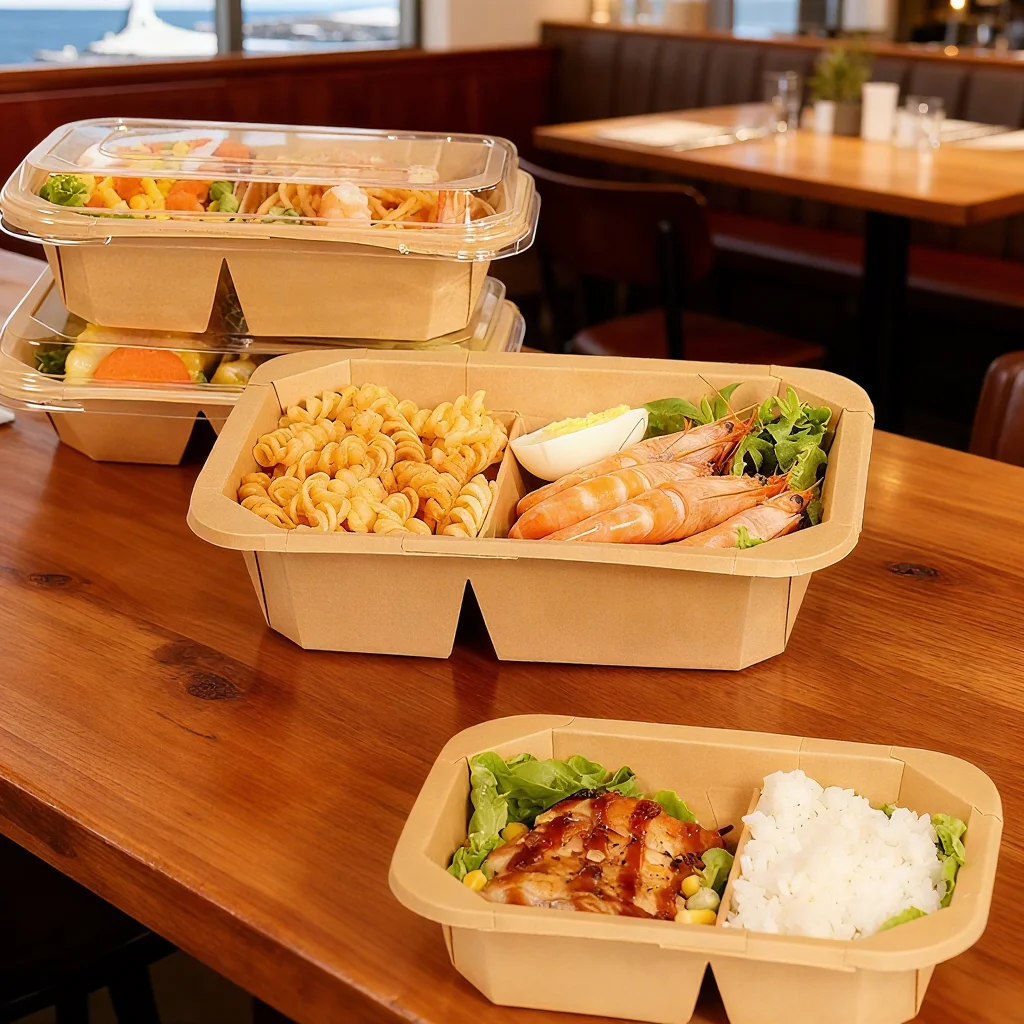 H96565dce6d6a405cb0338d4c0fc0ec2cp.webp YBLPAK Food Grade Disposable Octagonal Bowl With PP Lid 2 Compartment Recyclable Take Out Snack Packaging Camping Restaurant Box - 画像 (1)