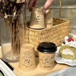 YBLPAK Custom Logo Kraft Paper Cups PE Coating Eco Friendly Disposable Paper Coffee Cups for Hot/Cold Drinks Water Milk Tea Wine – Image 2