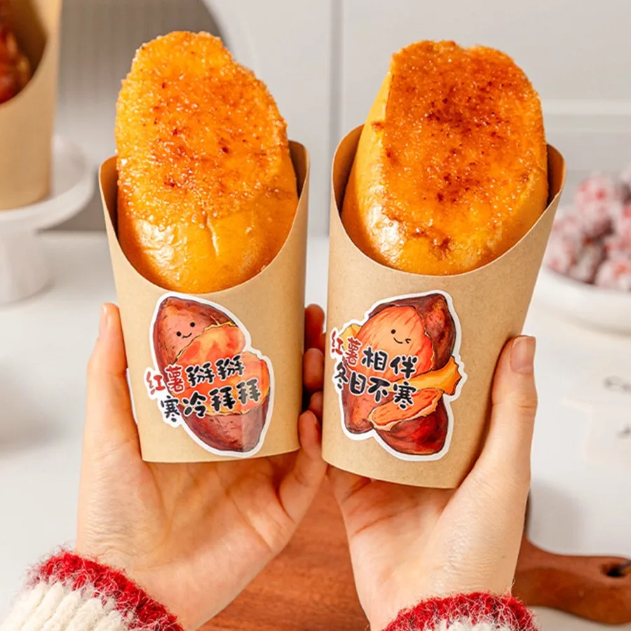 H9da83c9077714c36abf1d3f7cbf92f06F.webp Xiamen Worldsale Kraft Paper French Fry Cups with Customized Logo for Fast Food Restaurant Disposable Tableware Crepe Containers – Image 1