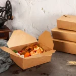 Disposable Fast Food Take Out Packaging Box 26oz Kraft Paper Food Grade Recyclable Lunch Box with Embossing for Sushi and Noodle - 画像 (3)