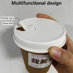 YBLPAK Custom Print 80mm 90mm Waterproof Eco-Friendly PE Coated White Paper Lids for Disposable Hot Coffee Soup Cups Paper Cover – Image 3