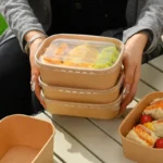 Xiamen Biodegradable Disposable Kraft Paper Salad Bowl with Lid Fast Food Takeaway Container for Soup Noodle Meal Snack Pet Food - Image 5