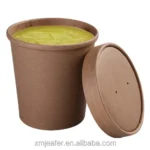Soup Pot with Lid High Quality Kraft Paper Craft Paper Food Single Wall Paper Cup Plastic Hot Cup for Coffee Single Wall Accept