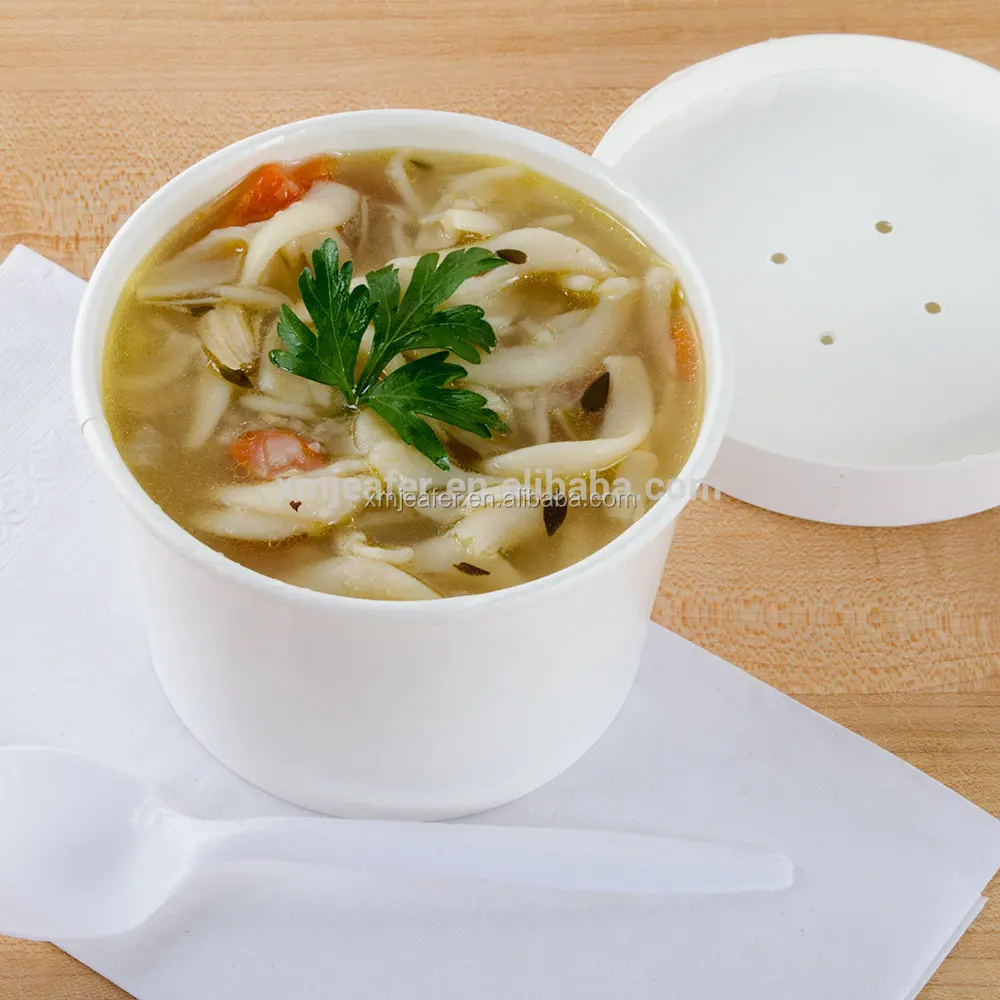 HTB1IWd3KpXXXXcXXXXXq6xXFXXXD.webp Disposable Kraft/White Paper Cups Hot Soup Bowls Take Away Paper Food Container - 画像 (1)