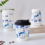 YBLPAK Double Wall Insulated PE Coated Cartoon Eco Friendly Heat Resistant Sustainable Recyclable Paper Cups for Coffee Milk Tea – Image 3