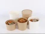 Eco Friendly Disposable Soup Paper Cup Takeaway 11oz Kraft Soup Bowl With Lid - Imagen 2